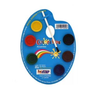 Acuarela Escolar Colorcitos Base Cartón /6 colores