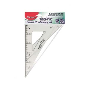 Escuadras Semi Profesional Transparente Sin Bisel Con Graduación De 30 Cm