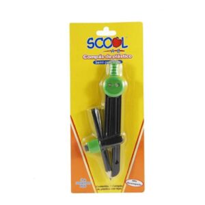 Compás Semi Precisión Scool Plástico Con lápiz