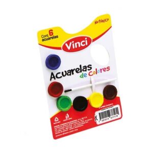Acuarela Escolar Vinci Base Cartón / 6 colores
