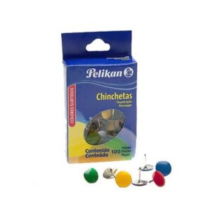 Chincheta Pelikan Colores / Caja Con 100