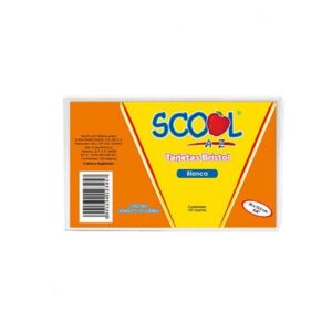 5x8BlancaScool Tarjeta - Ficha BLANCA Bristol Scool / Paquete con 100