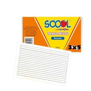Rayada 3x5 Tarjeta - Ficha RAYA Bristol Scool / Paquete con 100