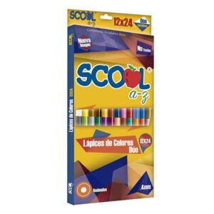 DuoScool Colores redondos de madera doble punta Scool 12x24