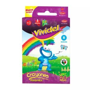 CrayonVividelRedondo24 Crayones Delgados Redondos Vividel / 24 piezas