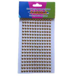 PerlasOroPlasticas Perlas plásticas con adhesivo / Oro