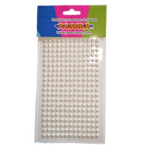 PerlasPlasticas Perlas Blancas Con Adhesivo