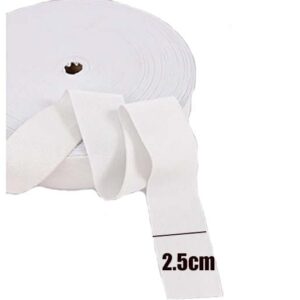 2.5 Bco Elástico reforzado 2.5 cm Blanco / metro