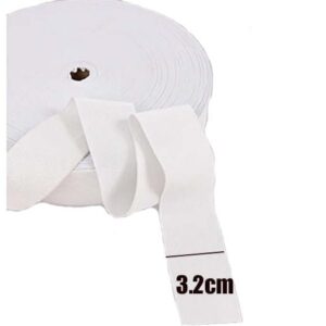 3.2 Bco Elástico reforzado 3.2 cm Blanco / metro