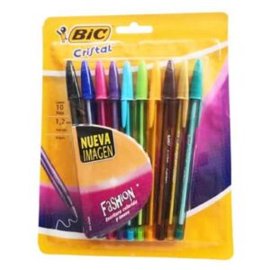 BicColores Bolígrafo Bic Cristal Colores Surtidos Punto Medio / 10 Piezas