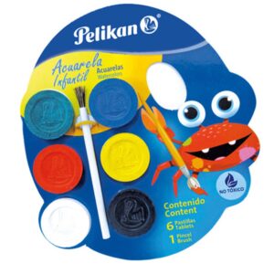 Pelikan6 Acuarela Escolar Pelikan Base Cartón /6 colores