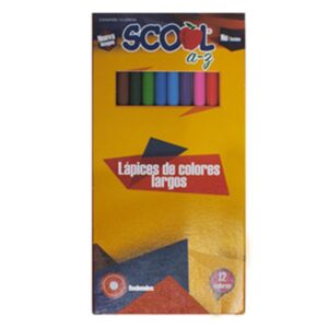 Scool12Largos Colores redondos de madera largos doble punta Scool con 12