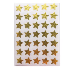 Estrella Dorada Grande Sticker estrella grande de Oro Metálico/ Paquete con 105