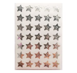 Estrella Plata Grande Sticker estrella grande de Plata Metálico / Paquete con 105